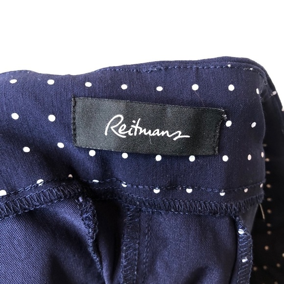 REITMAN’S The Iconic Polka Dot Pull On Navy and white Capris Pants size 12 - Picture 9 of 12